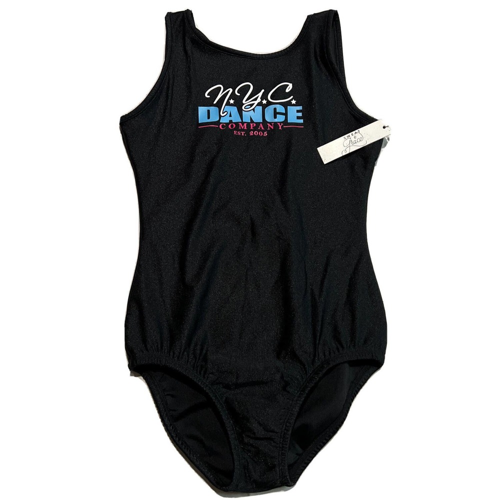 Soffe Sweat & Grace Junior's Leotard, Black, Sz Medium NYC Dance Company NWT!